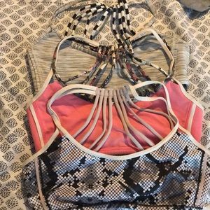 3 lululemon lighten up bras.
